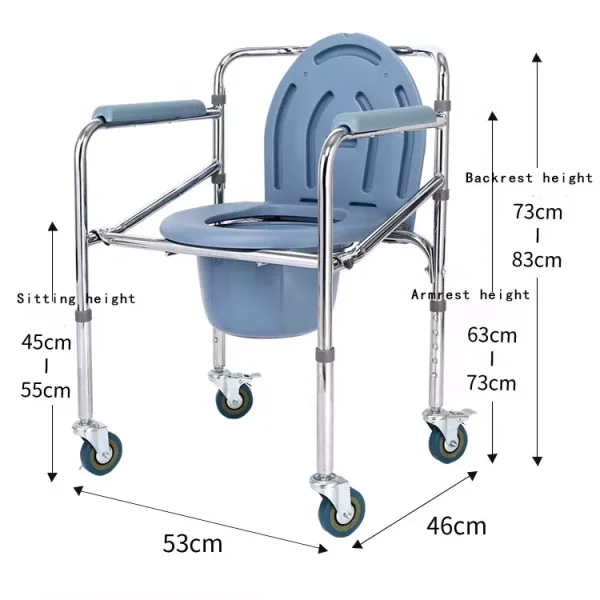 Commode Chair with Wheels 4