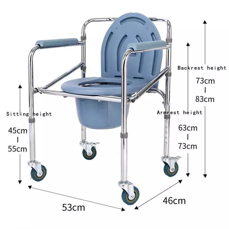 Commode Chair with Wheels 4