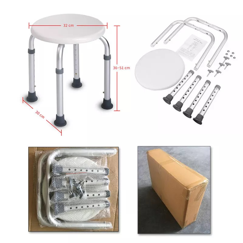 Height Adjustable Bathroom Shower Stool 4